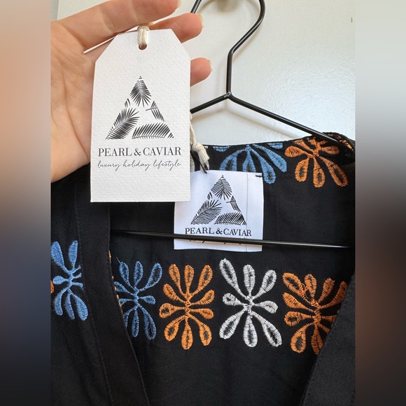 Pearl and Caviar Black Embroidered Shirt - Picture 3 of 12